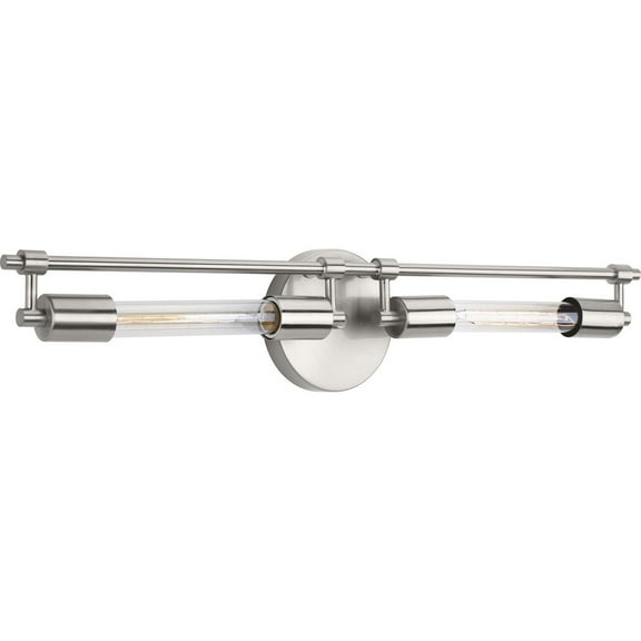 Circuit Collection Two-Light Brushed Nickel Urban Industrial Bath Vanity Light