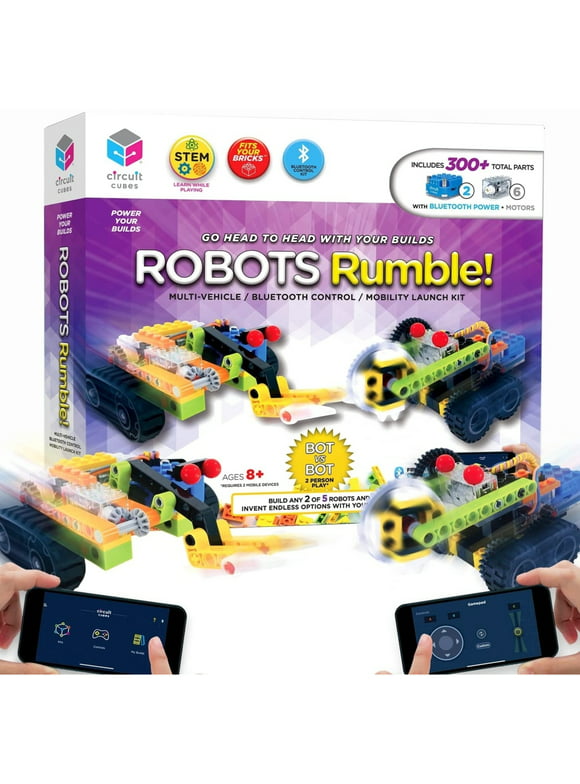Circuit Cubes Robots Rumble Kit – 2 Player Remote Control Robotics Kit
