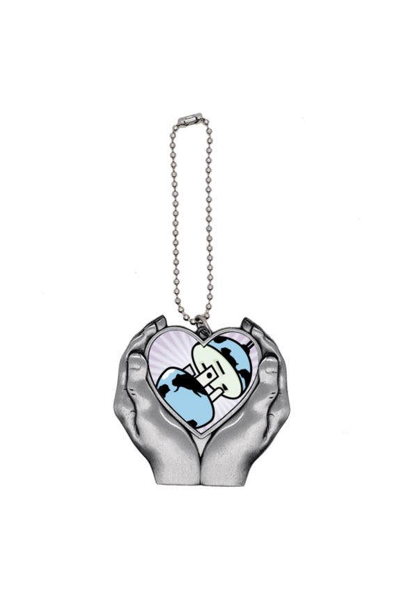 Circuit Diagram Pattern Socket Plug Car Keychain Heart Pendant Ornament Charm