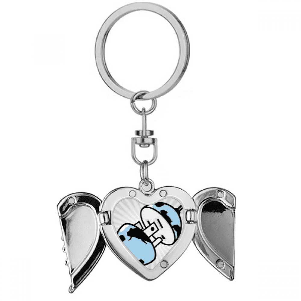 Circuit Diagram Pattern Socket Plug Heart Angel Wing Key Chain Holder ...