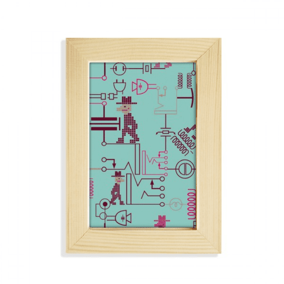 Circuit Diagram Socket Plug Pattern Desktop Display Photo Frame Picture Art Painting 5x7 inch