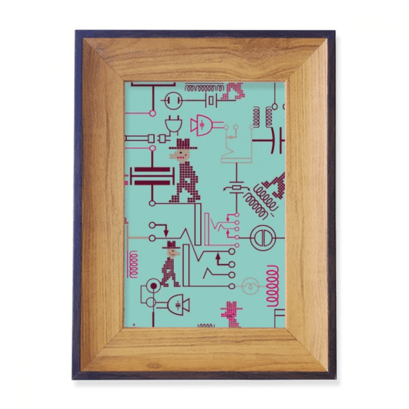 Circuit Diagram Socket Plug Pattern Photo Frame Exhibition Display Art Desktop Painting
