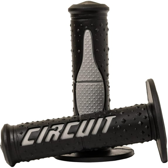 Circuit Equipment – Electra Racing Grip – Lock-On Design, Precision Control and Comfort Polymer for Motorcycles Racers – Black/Gray