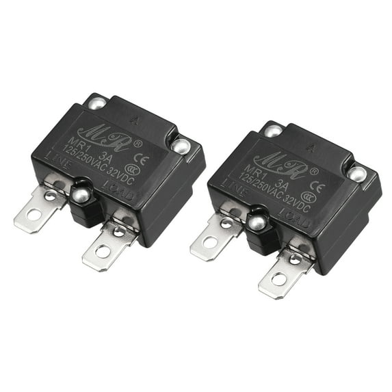 Circuit Overload Protector 3A AC125/250V DC32V Automatic Reset Thermal Circuit Breaker 2pcs