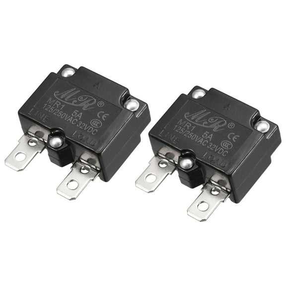 Circuit Overload Protector 5A AC125/250V DC32V Automatic Reset Thermal Circuit Breaker 2pcs