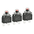 thumbnail image 1 of Circuit Overload Protector 8A AC125/250V DC32V Push Button Thermal Circuit Breaker with Waterproof Caps 3pcs, 1 of 5