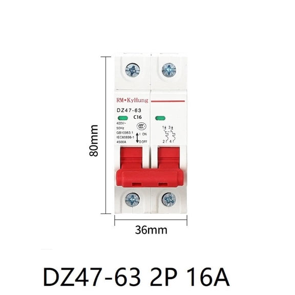 Circuit Protection Device C45N 2Pole 3A6A10A16A20A32A40A50A63A 400V Breaker