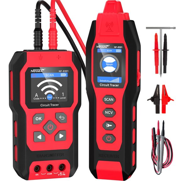 Circuit Tracer - Underground Circuit Breaker Finder & Digital Multimeter, 8 Level Sensitivity Adjustment, Rechargeable Wire Tracer for Fuses, Irrigation, Wall Wires