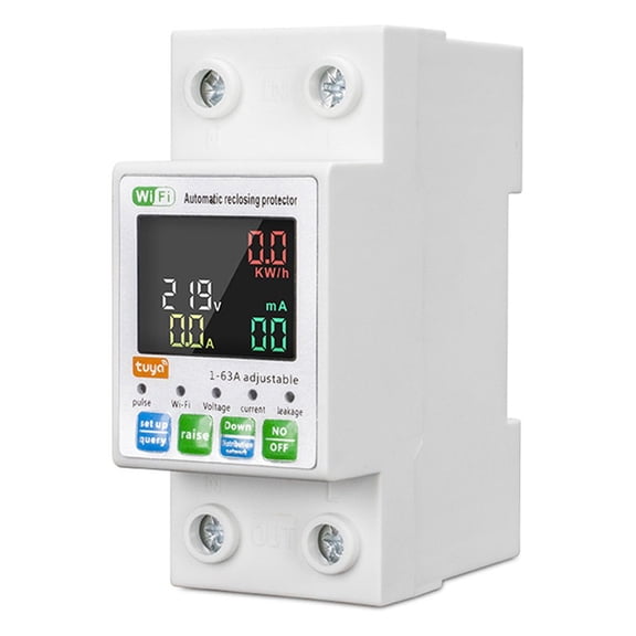 Circuit breaker,Circuit Circuit Support App Remote Lcd Display Support App Remote Over/under Meter Or With Wifi Display Support App Circuit Meter With Lcd Display Dsfen White