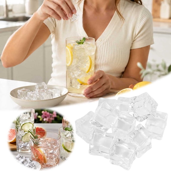 CircuitCraze 10 Pcs Clear Acrylic Ice Cubes for Display and Photography