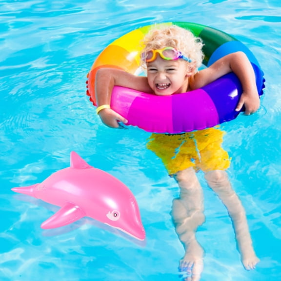 CircuitCraze Inflatable Dolphin Pool Toy, Aquatic Theme Decor for Parties