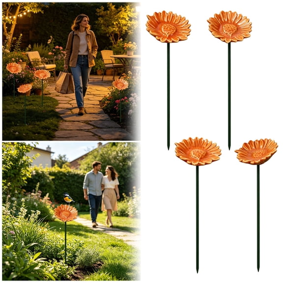 CircuitCraze Resin Bird Bath Stake Sunflower for Garden Patio