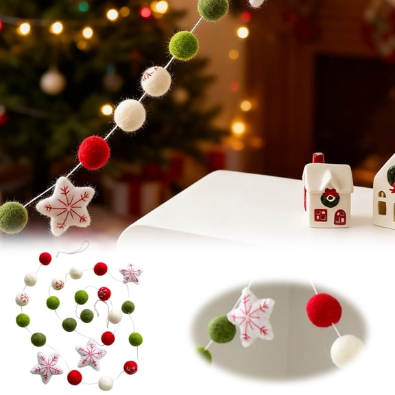 CircuitCraze Star String Ornament, Wool Five-Point Banner, for Party and Tree Display