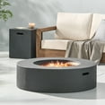 thumbnail image 1 of Circular 50K BTU Outdoor Gas Fire Pit Table with Tank Holder, Dark Grey, 1 of 7