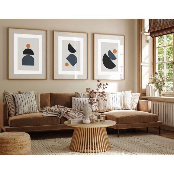 Circular Abstract Modern Print Contemporary Wall Art Poster Boho Prints Geometric Print Mid Century Modern Home Artwork Poster Set 3