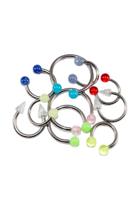 Circular Barbell 10pc Lot Horseshoe Ring Surgical Steel Mixed Gauges & Length