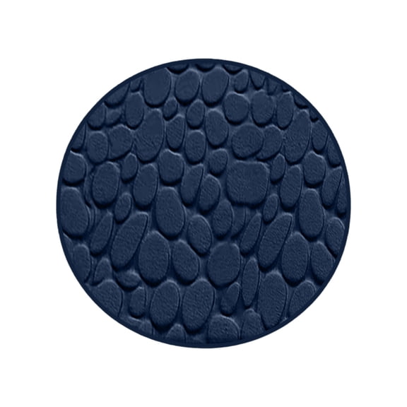 Circular Bath Mat Memory Foam Cobblestone Texture Super Absorbent Non-Slip Bathroom Rug Quick Dry Machine Washable Foot Pad for Shower Bath Floor