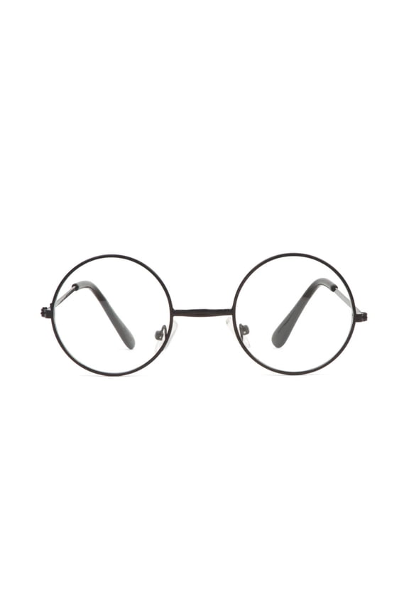 Circular Black (41mm) Frame Clear Lens Sunglasses