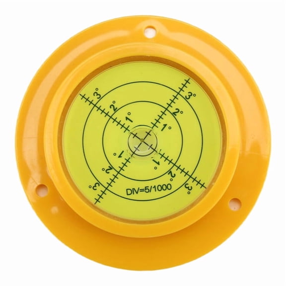 Circular Bubble Level for Workshop, 9.5 cm, High Spirit Level with 3 Mounting Holes and Base, ABS+Acrylic