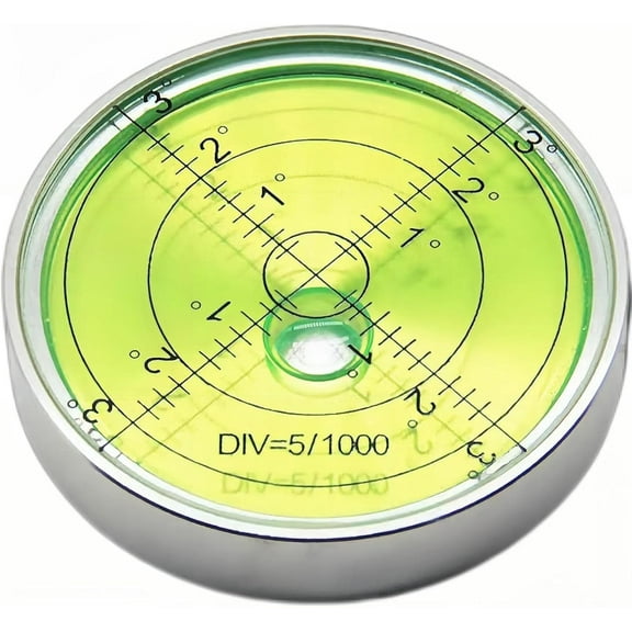 Circular Bubble Levels 2.4 Inch 60mm Accuracy 15'/2 Round High Precision Aluminium Bullseye RV leveling Bubble Levels For Motorhome, Camping, Trailer, Construction, CNC machine(Circular-6012silver)