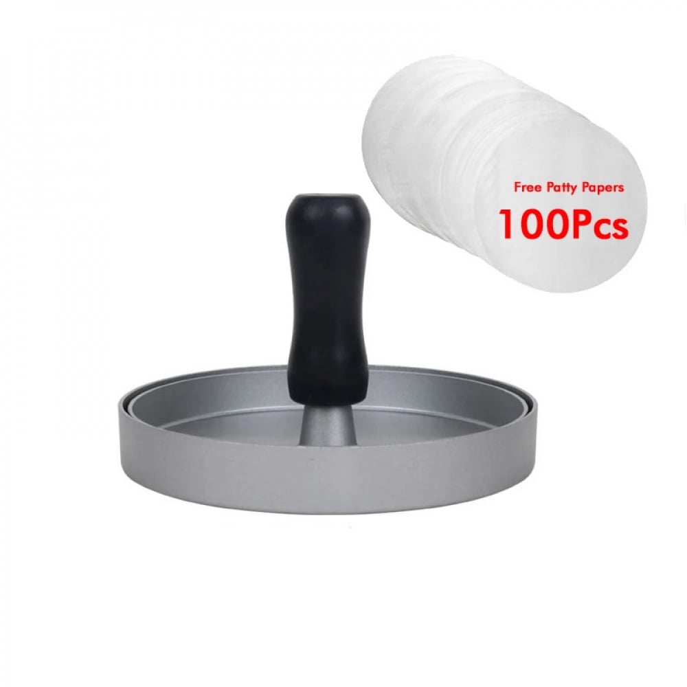 Hoshen Manual Burger Press Machine - Non-Stick Aluminum Alloy, Detachable Handle, For Patties & Pies (Gray Or Black Handle)