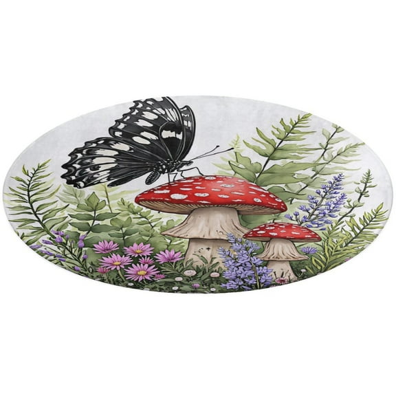 Circular Carpet Floor Mat Magic Forest Scene Living Room Sofa Room Bed Rug Bedroom Carpets Design Home Decoration Rugs