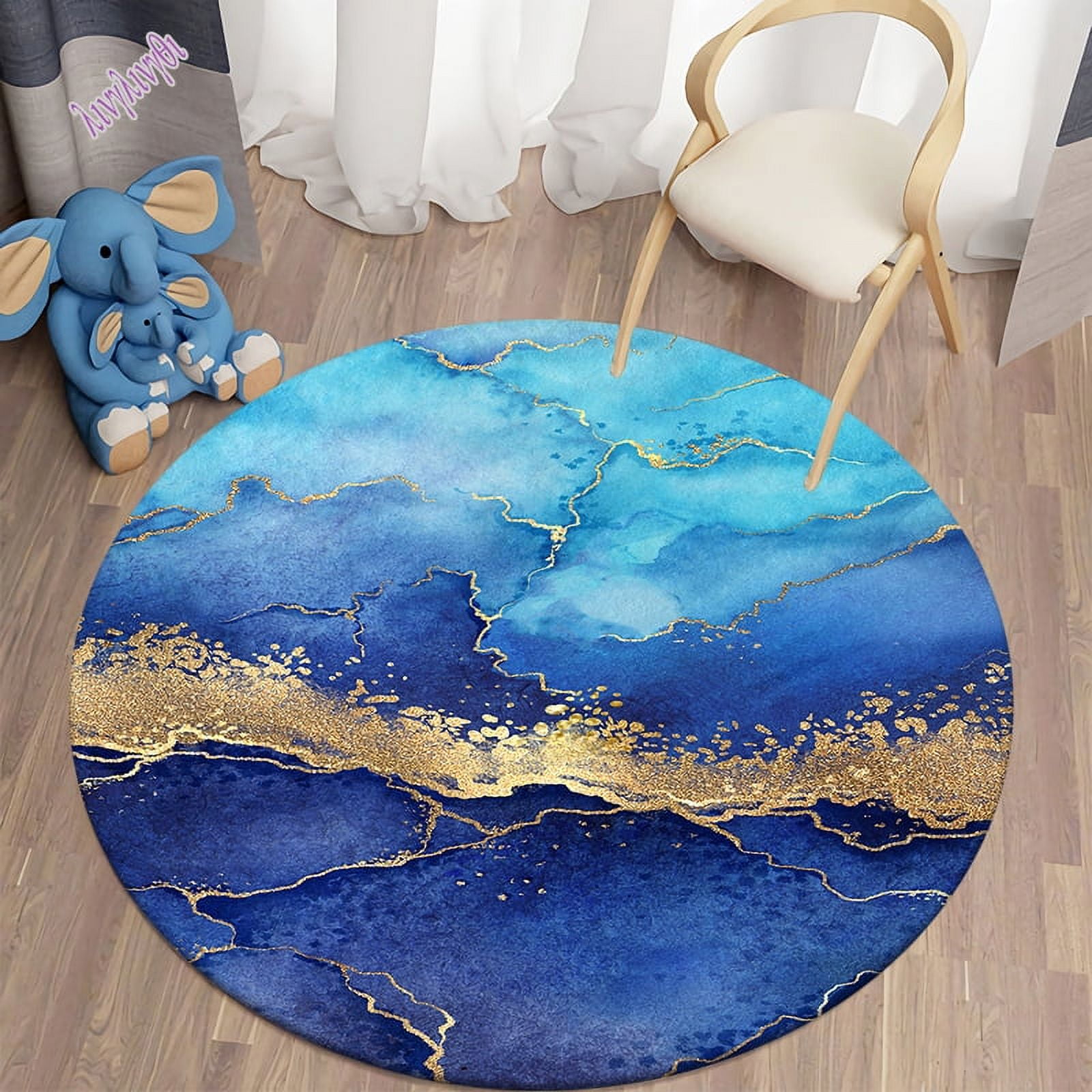 Circular Carpet in Galaxy Space Living Room Bedroom Bathroom Soft Circular Carpet in Galaxy Space Living Room Bedroom Bathroom Soft