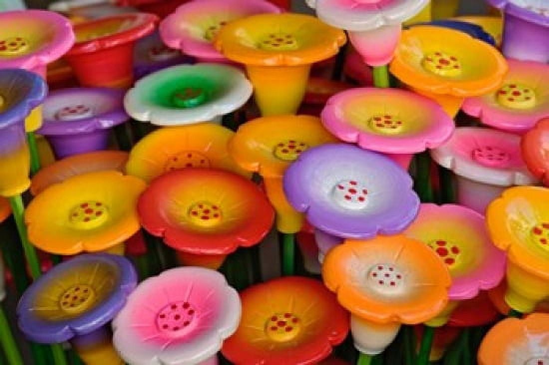 Circular Carved wooden flowers at market Bo Sang Chiang Mai Thailand Canvas Art - Adam Jones DanitaDelimont (22 x 15)