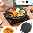 thumbnail image 1 of Circular Cast Iron Grill Pan, Non-stick Teppanyaki Plate, Portable Outdoor Barbecue Stove, for Grilling Shrimp, Picnics, and Camping, Universal round Griddle, by FAJHHA, 1 of 8