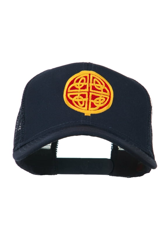 Circular Celtic Design Embroidered Trucker Cap - Navy OSFM
