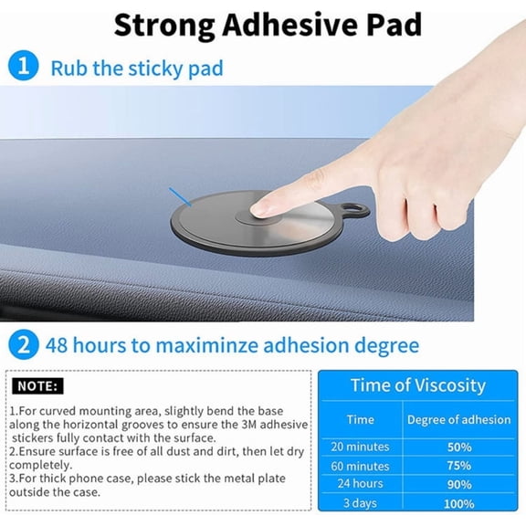 Circular Dashboard Mount Holder Pad Featuring 80mm Design For Electronics Secure Adhesive Base Phone Mounting In Vehicle