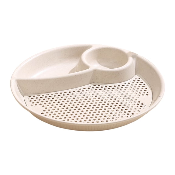 Circular Divided Food Tray 3-Compartment Serving Platter for Snacks Fruit and Meals Large Capacity Dish for Home Dining Parties and Entertaining 26 cm Round Plate