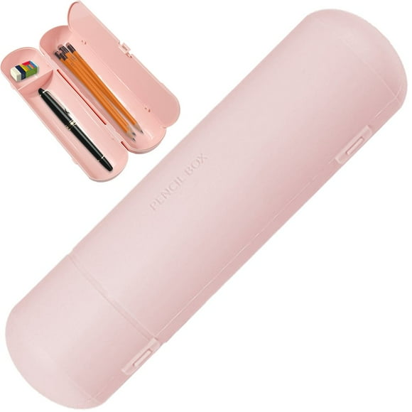 Circular Double Layer Pencil Case Cute Plastic Pencil Box Pen Capsule Cute Case office Supplies Stationery Macaron Colors