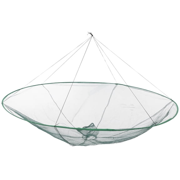 Circular Drawable Foldable Fishing Net 59 Inches / 150 cm High Strength Nylon Mesh Floating Shrimp Cage Landing Net for Saltwater and Freshwater Fishing-