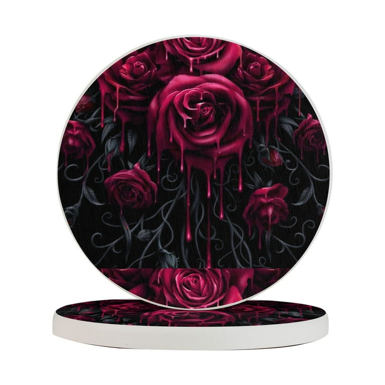 Red table coasters outlet