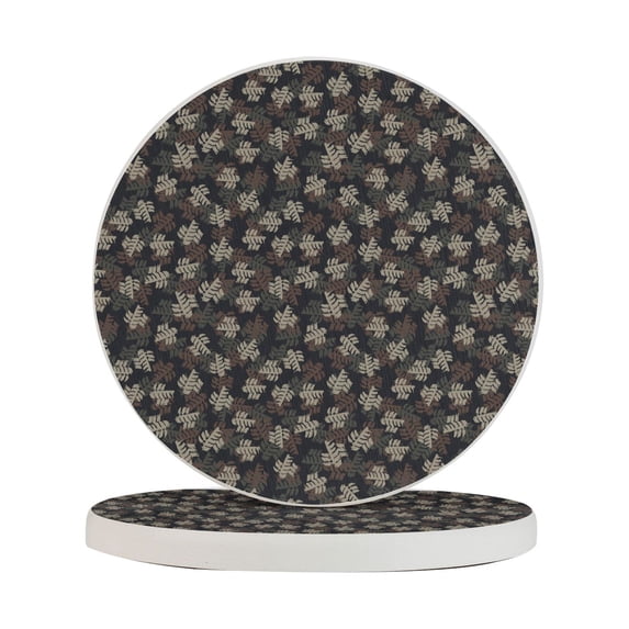 Circular Drink Coasters Set Camouflage Pattern Beautiful Home Decor Diatomite Heat-Resistant Diatomite Protect Table Countertop