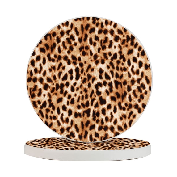 Circular Drink Coasters Set Cheetah Beautiful Home Decor Diatomite Heat-Resistant Diatomite Protect Table Countertop