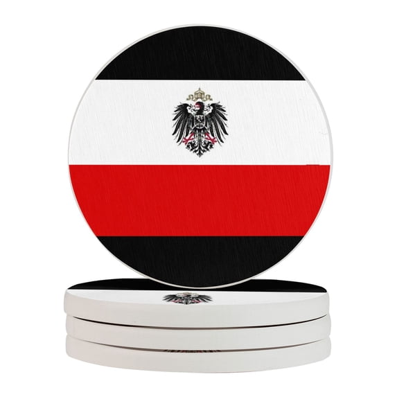 Circular Drink Coasters Set Flag Of The German Empire Beautiful Home Decor Diatomite Heat-Resistant Diatomite Protect Table Countertop