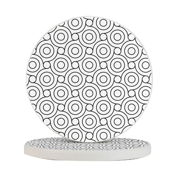 Circular Drink Coasters Set Seamless Pattern Beautiful Home Decor Diatomite Heat-Resistant Diatomite Protect Table Countertop