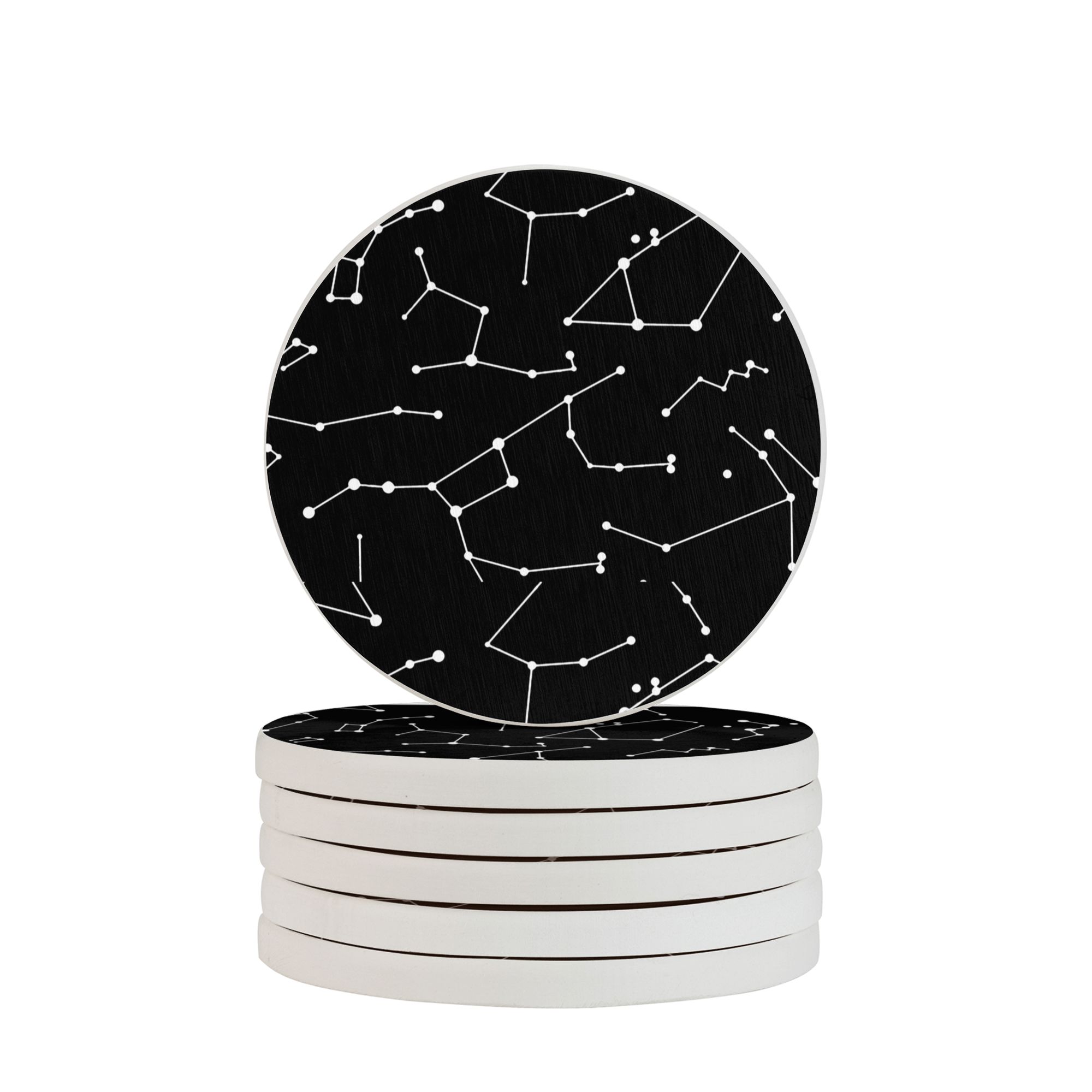 Constellations Coasters Circular Drink Coasters Set Sky Map Constellations Stars Beautiful Home ...