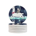 thumbnail image 1 of Circular Drink Coasters Set Sloth Riding Llama Beautiful Home Decor Diatomite Heat-Resistant Diatomite Protect Table Countertop, 1 of 7