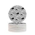 thumbnail image 1 of Circular Drink Coasters Set Spider Web Spooky Spiders Beautiful Home Decor Diatomite Heat-Resistant Diatomite Protect Table Countertop, 1 of 7
