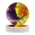 thumbnail image 1 of Circular Drink Coasters Set Watercolor Flower Background Beautiful Home Decor Diatomite Heat-Resistant Diatomite Protect Table Countertop, 1 of 7