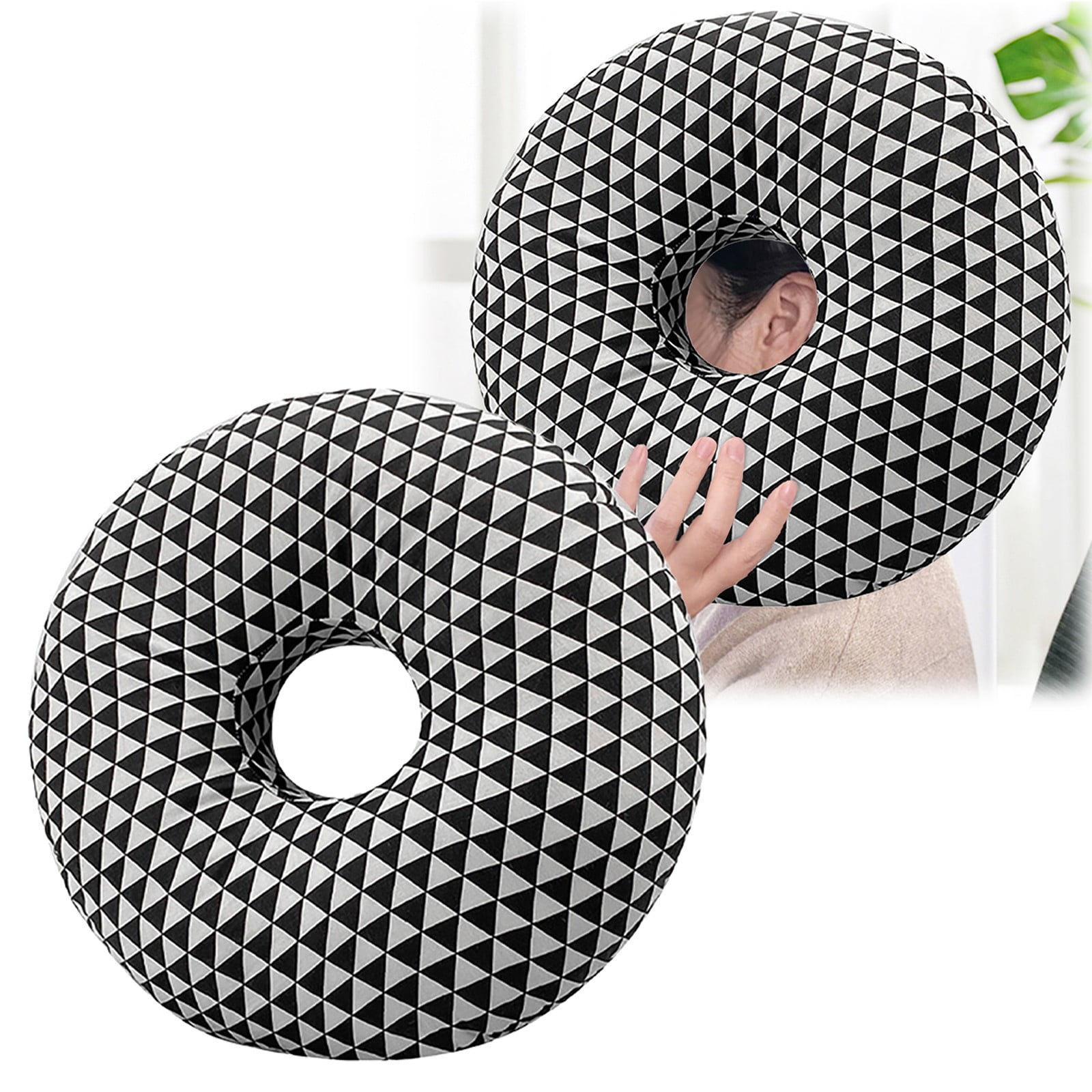 Circular Ear Pierced Pillow Ear Pressure Reduction Pillow Side Sleeping