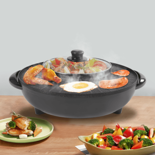 Circular Edition Hotpot Grill Combo Indoor BBQ Barbecue Shops Electric Hot Pot