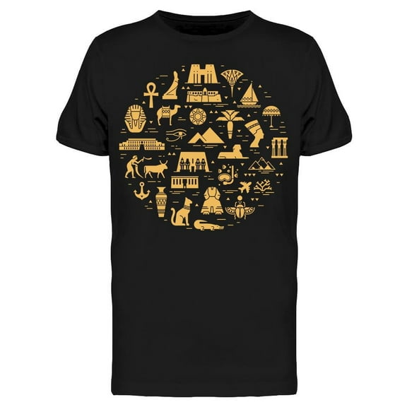 Circular Egypt Symbols T-Shirt Men -Image by Shutterstock, Male Large