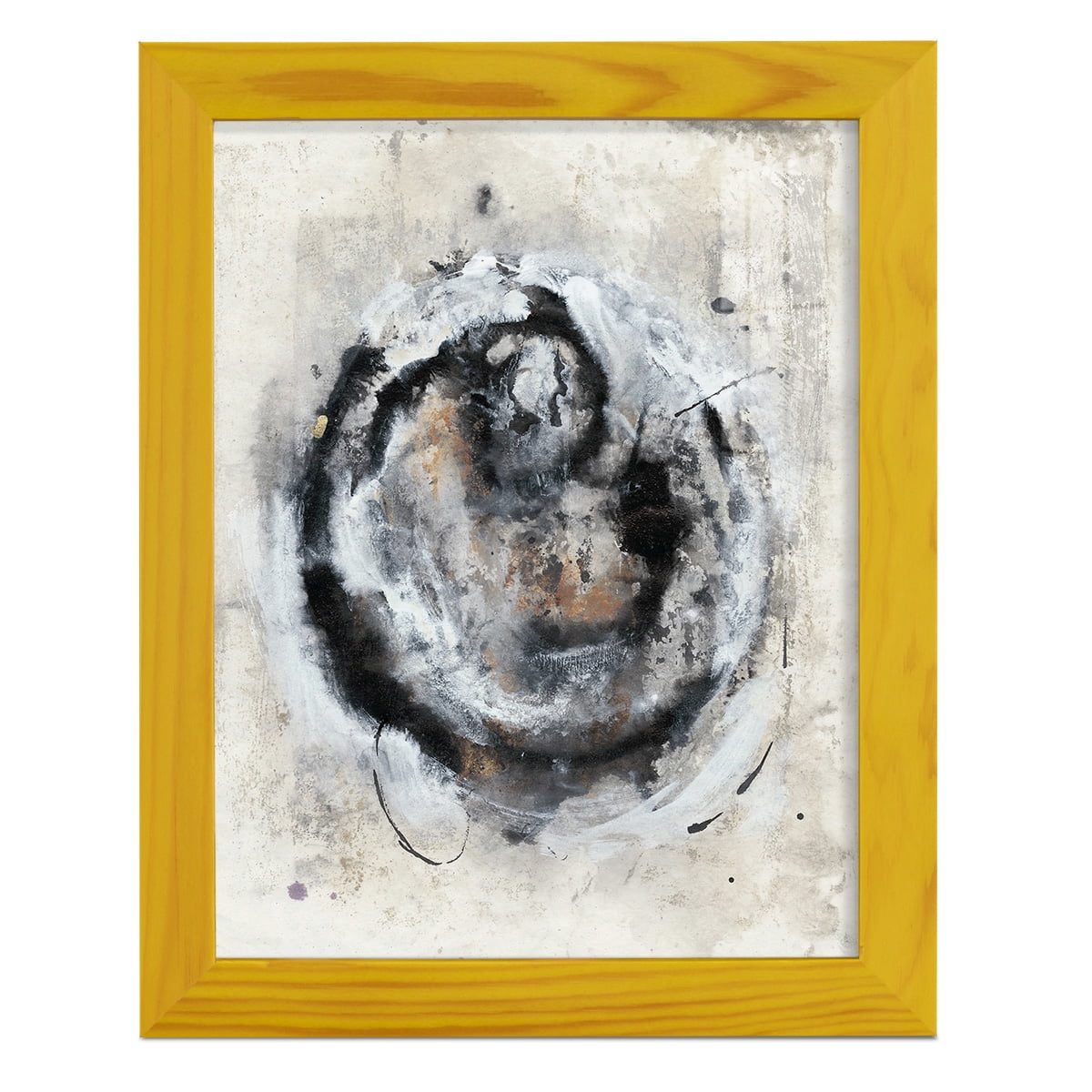 Circular Energy III -Framed Print w/glass-Sunflower Yellow