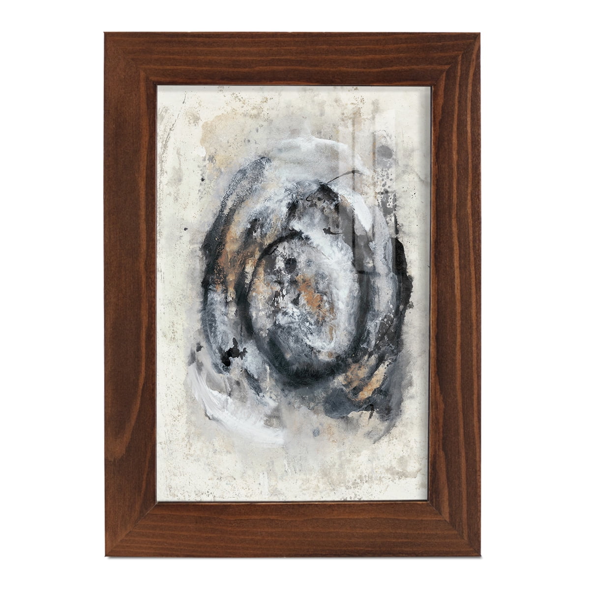 Circular Energy IV -Framed Print w/glass-Chestnut