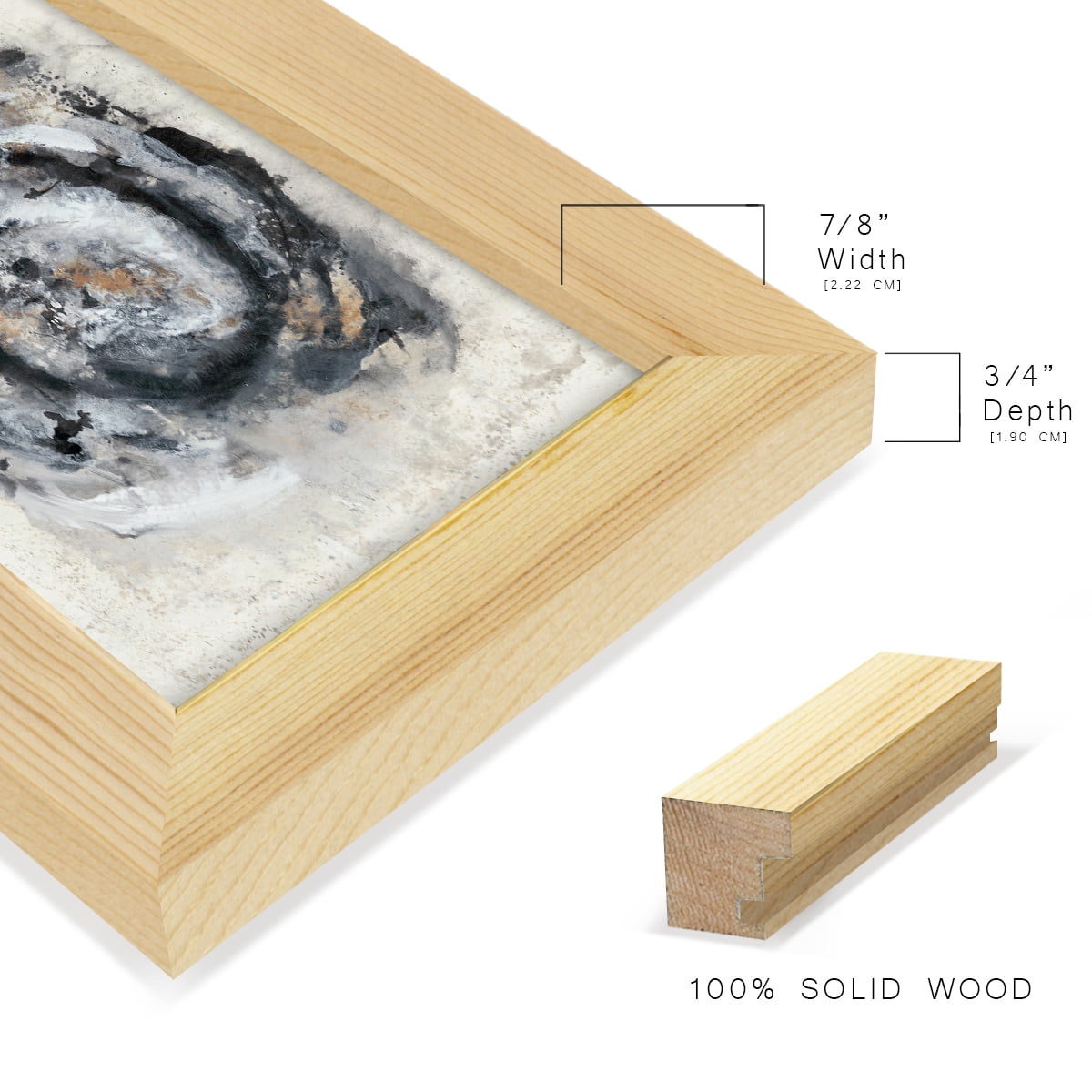 Circular Energy IV -Framed Print w/glass-Natural Wood
