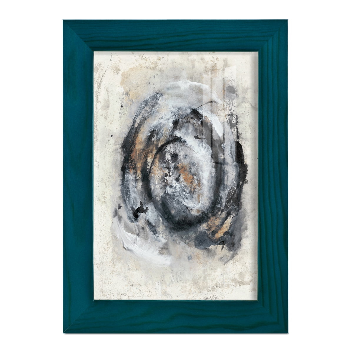 Circular Energy IV -Framed Print w/glass-Ocean Blue